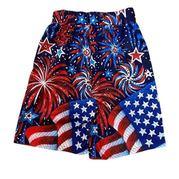 4th of July Patriotic Fireworks Red White & Blue Two Piece Unisex Short Set - Picture 10 of 14